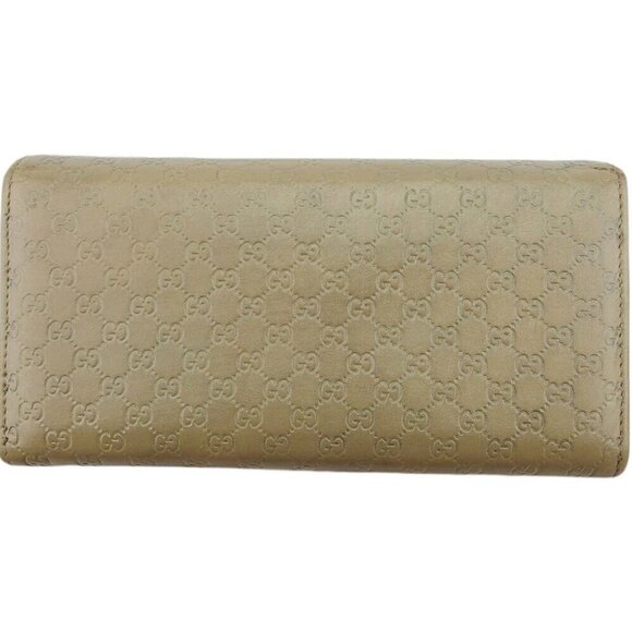 GUCCI Long Wallet GG Pattern Beige Gold USED - Picture 4 of 14